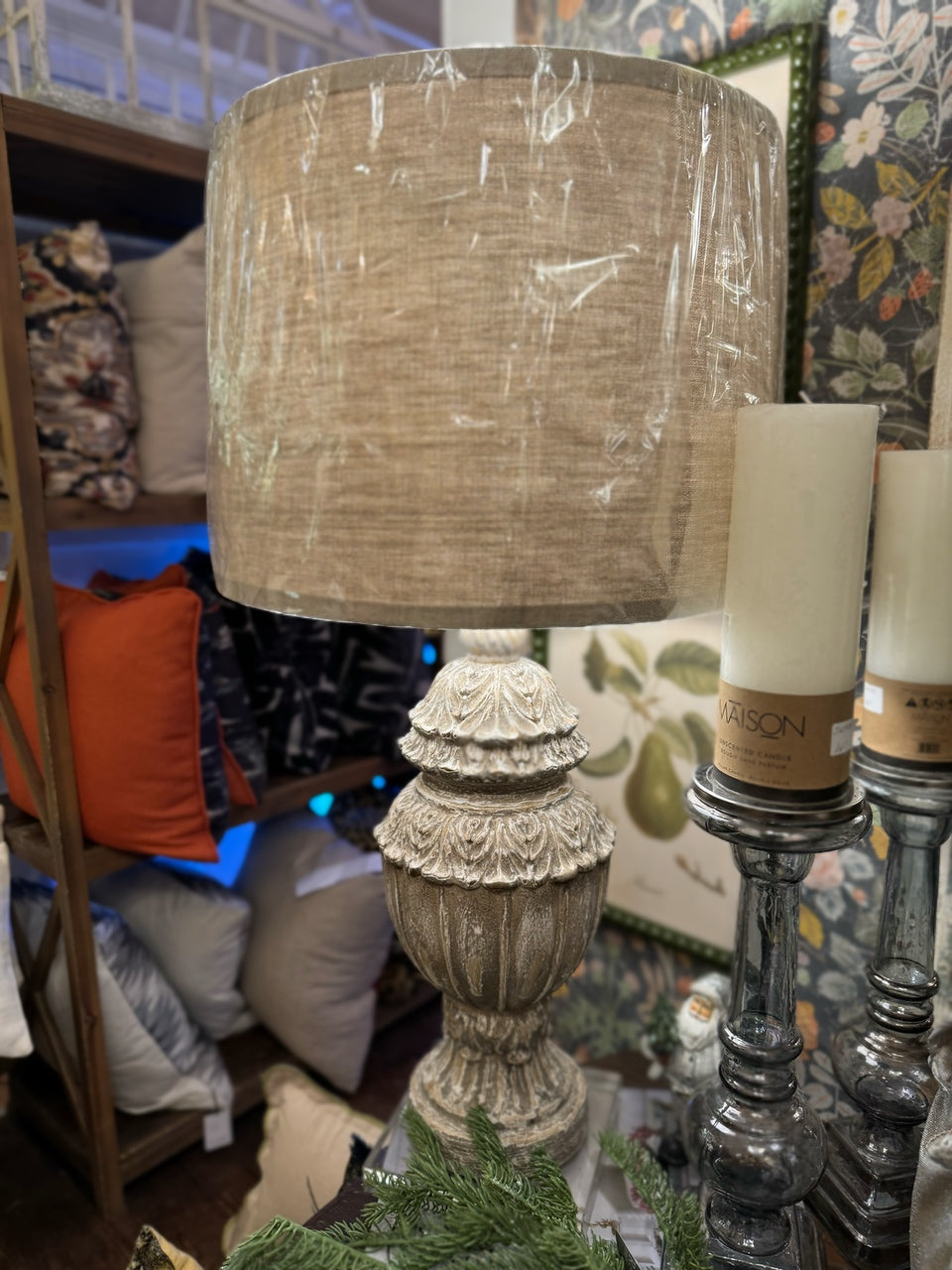 Architectural Linen Shade Lamp