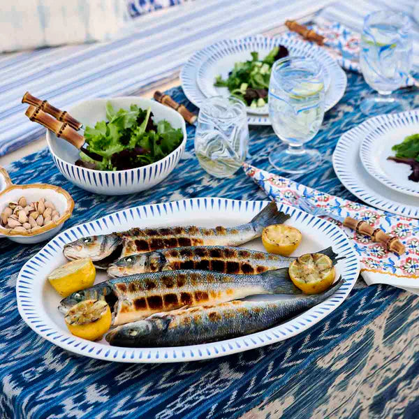 Sitio Stripe 17" Serving Tray