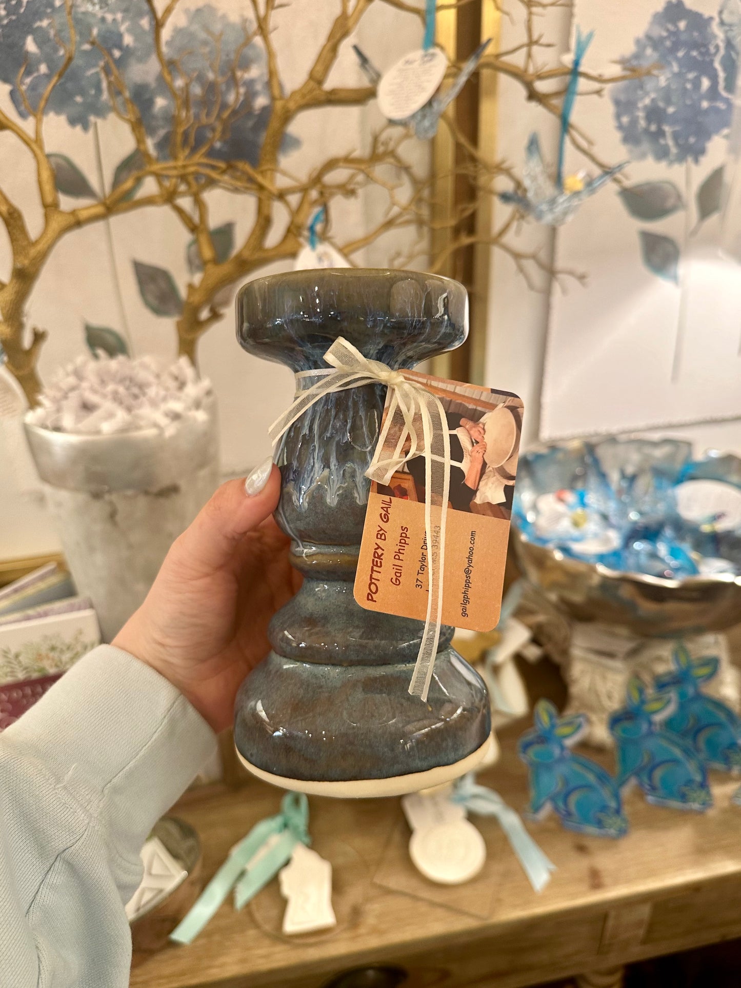 Bright Blue Candlestick