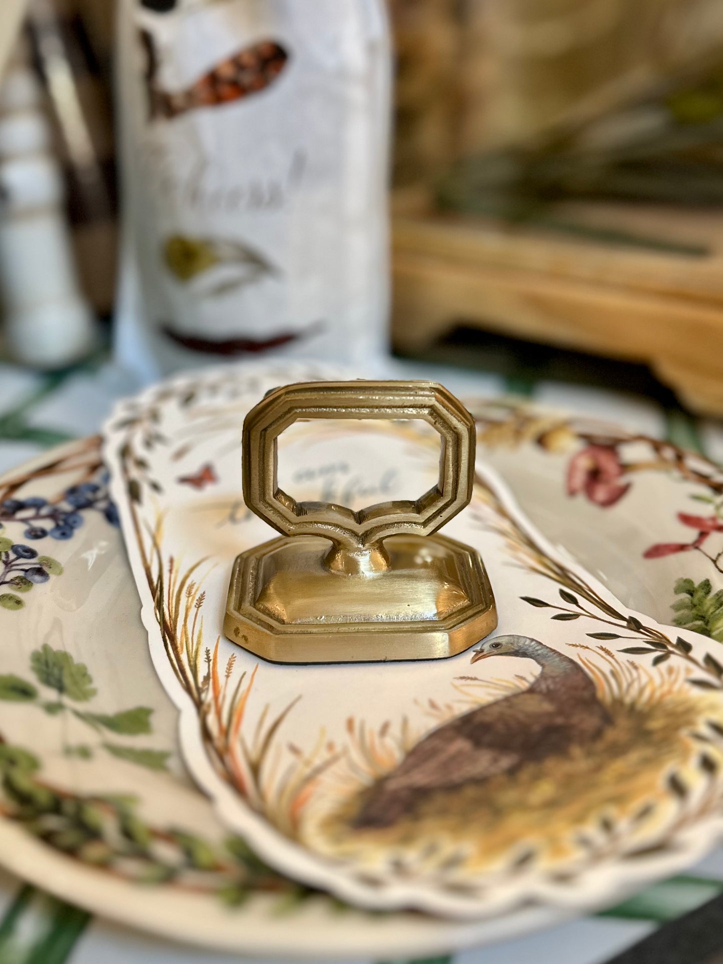 Gold Napkin Rings + Place Card Holder