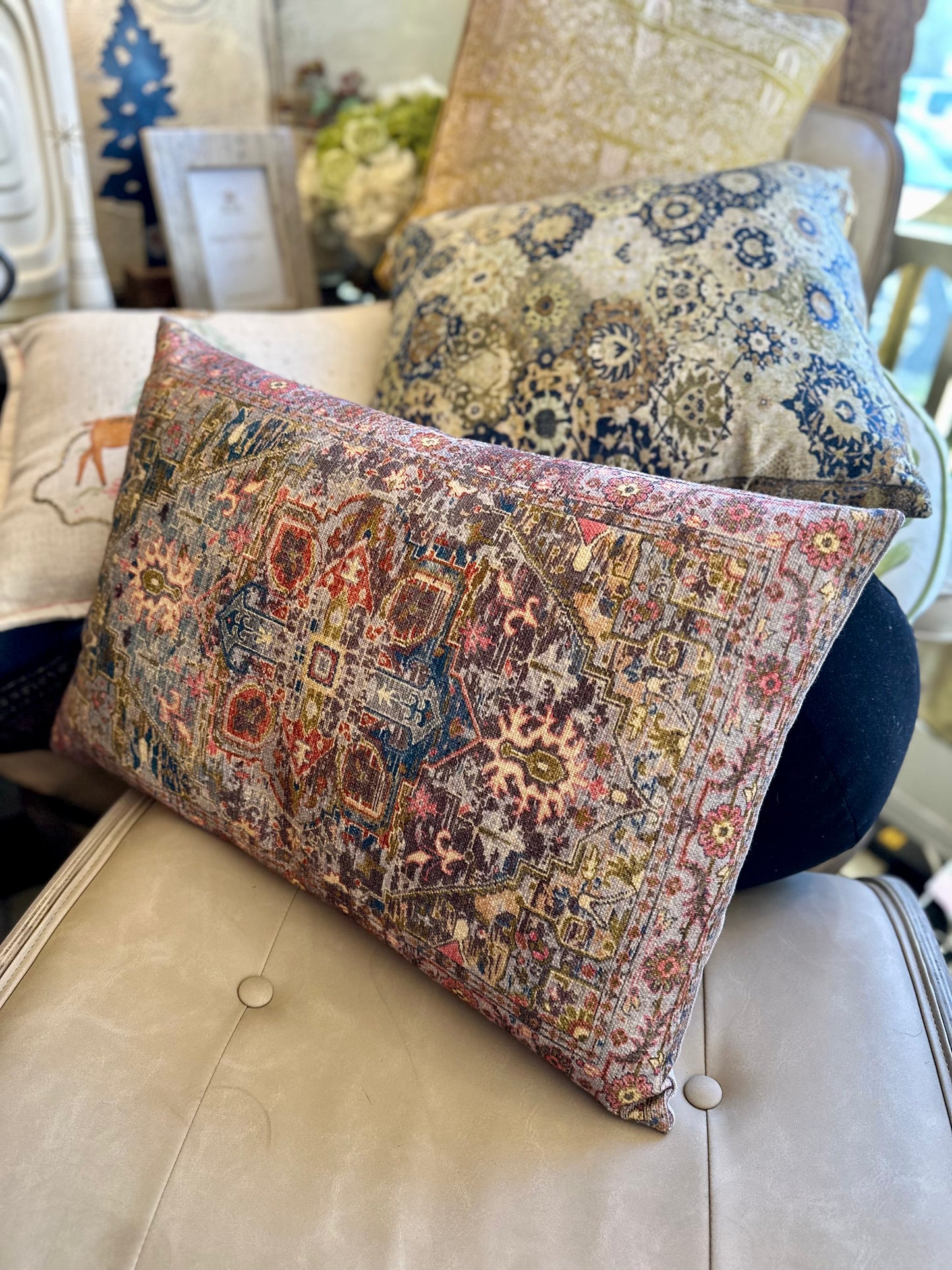 Creative Co-Op Dark Tone Lumbar Pillow