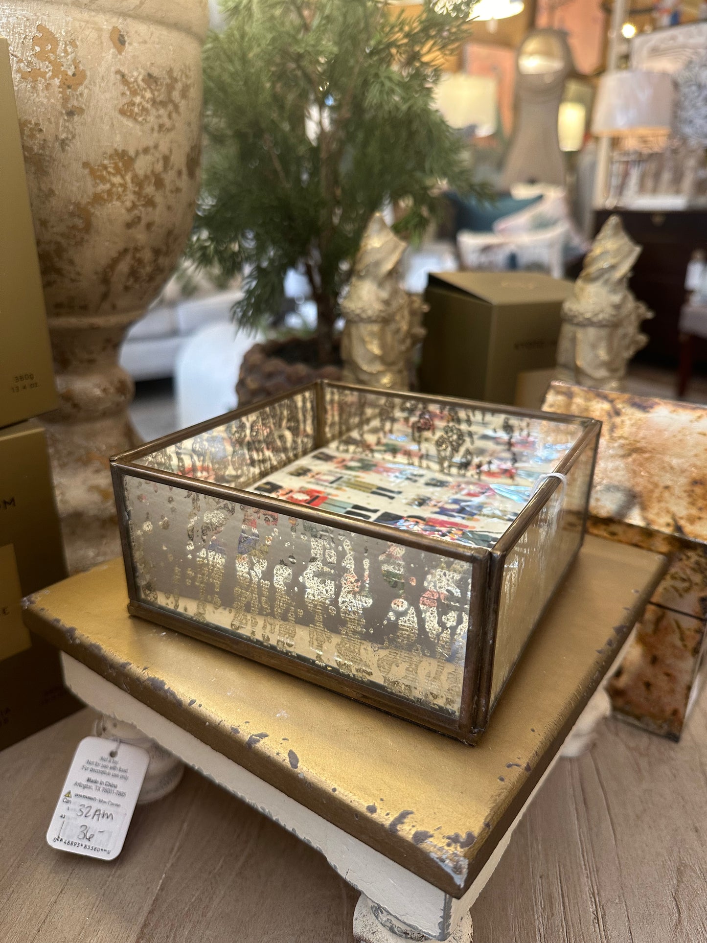 Mercury Glass Cocktail Napkin Holder