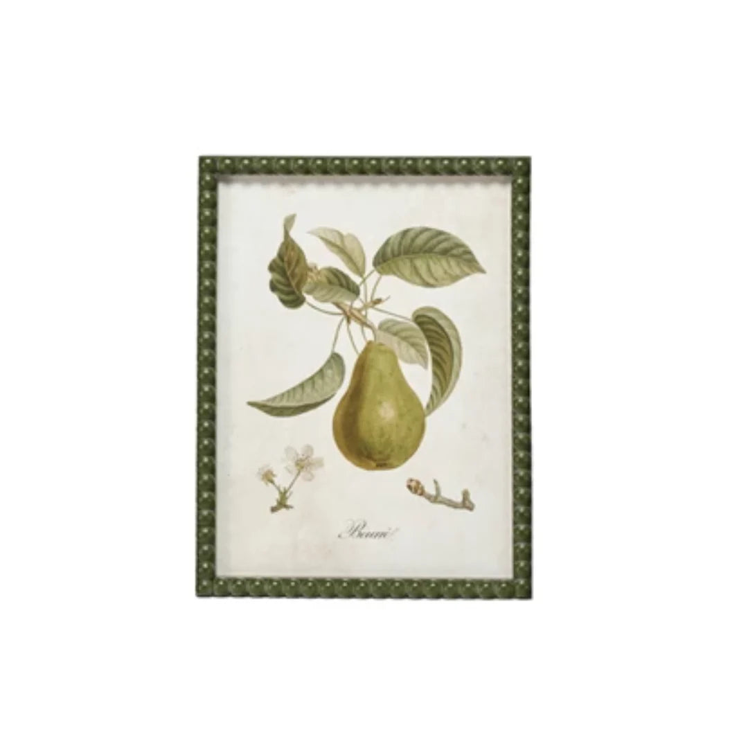 Green Framed Pear Prints