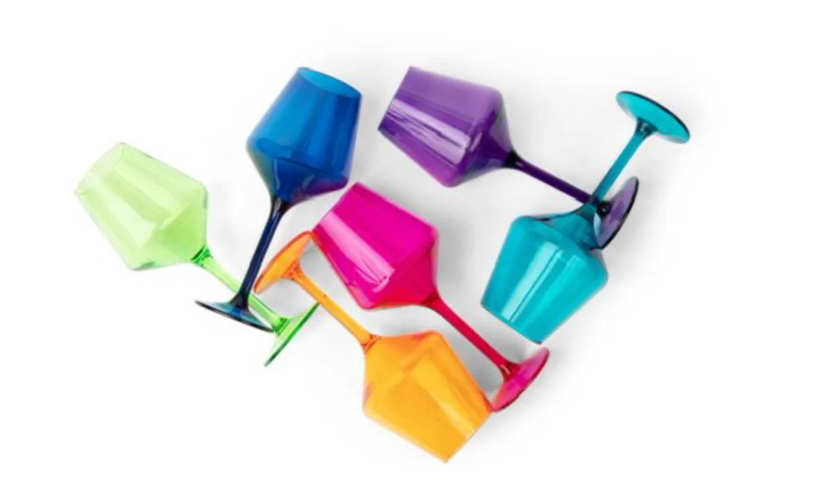 Pop Design Stemmed Wine Glasses Set