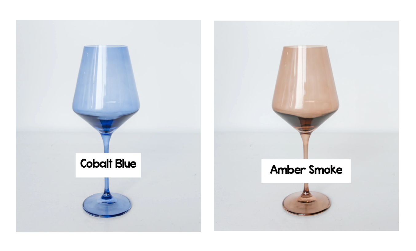 Estelle Stemmed Wine Glasses - Bride Color Pick (AM)