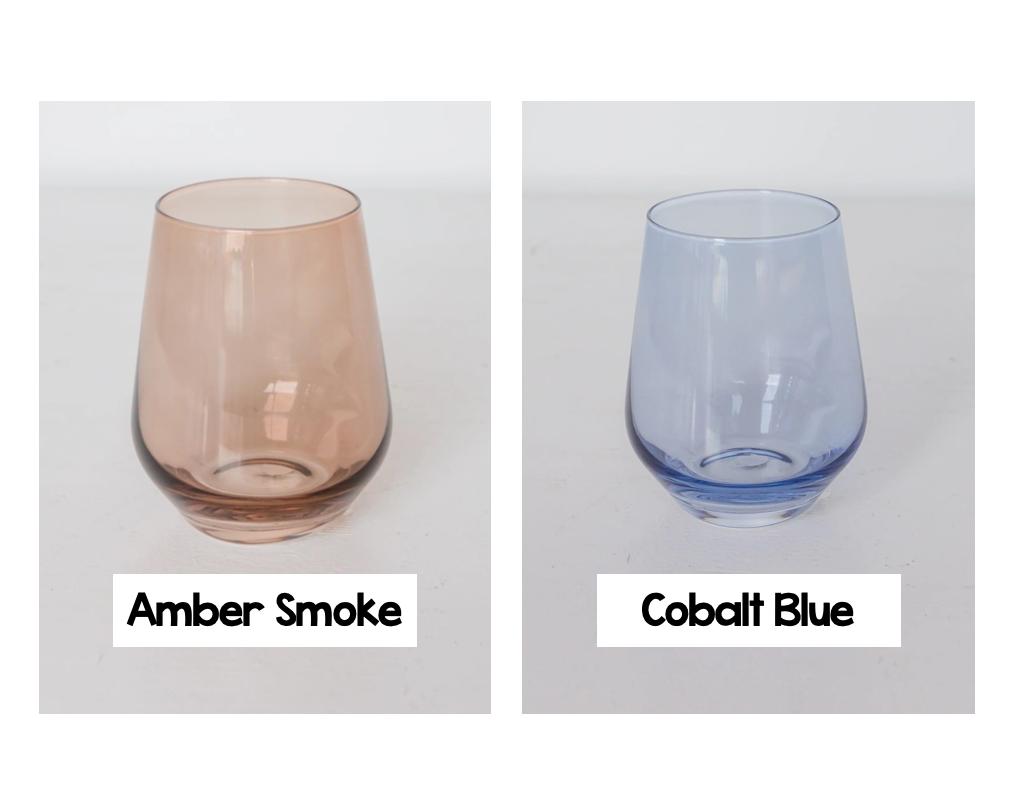 Estelle Stemless Wine Glasses - Bride Color Pick (AM)