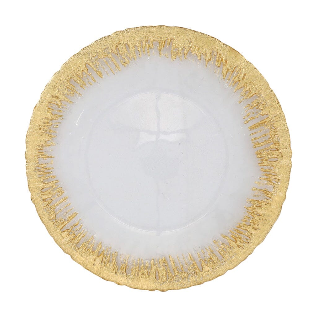 Vietri Rufolo Glass Gold Brushstroke Service Charger