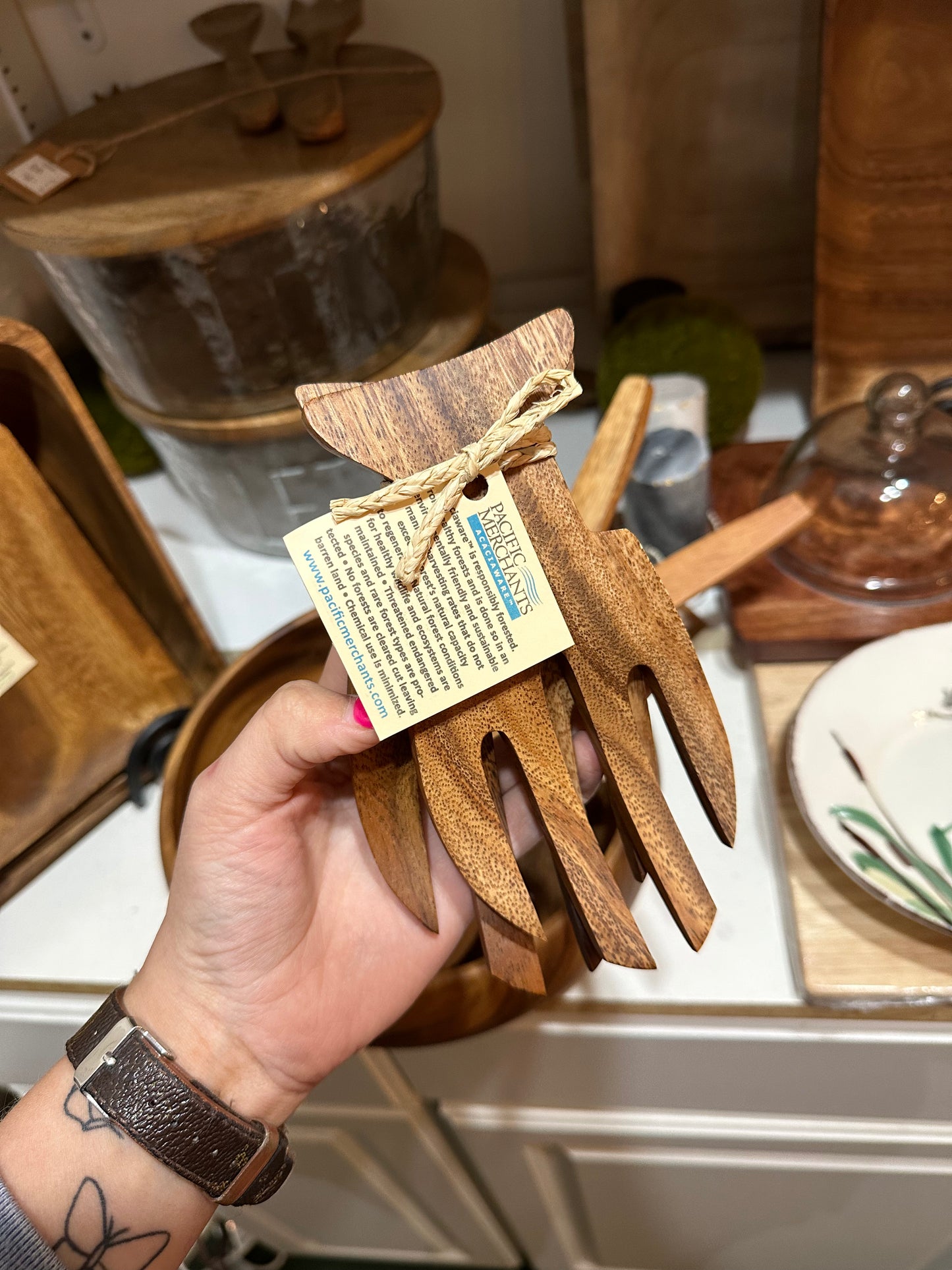 PM Wooden Salad Tongs