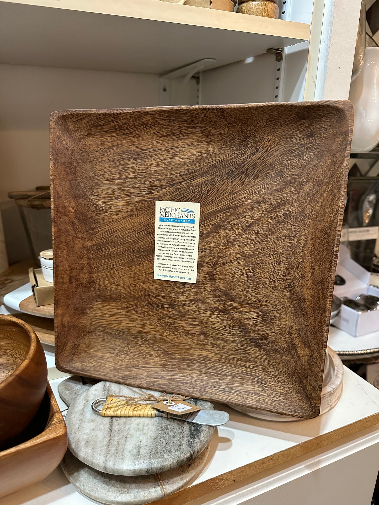 PM Square Wood Lrg Plate