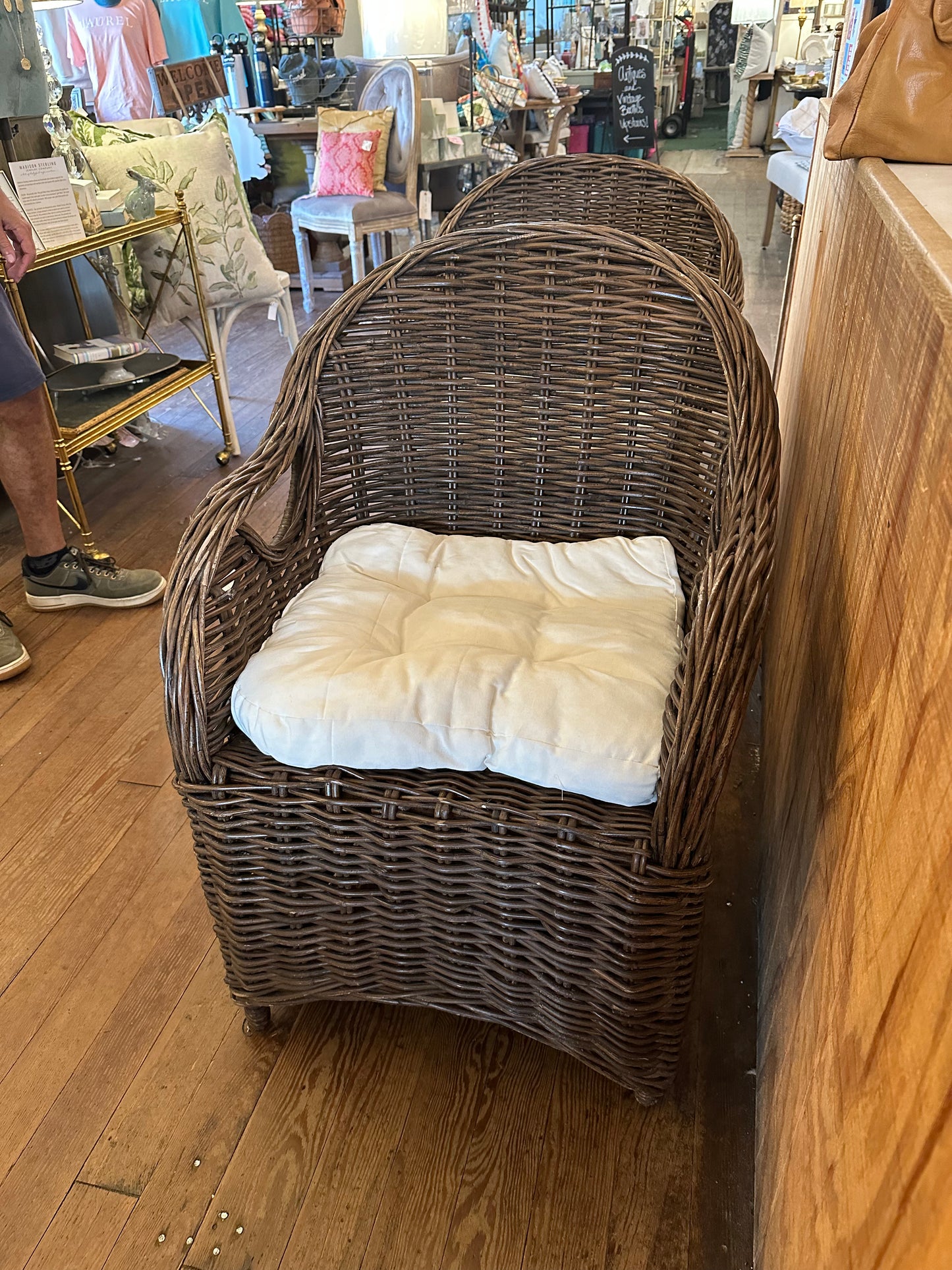 Large Wicker Chair w/ Cushion