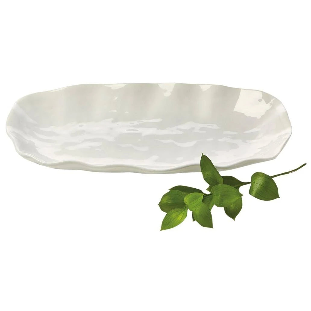 Large White Oval Ceramic Tray