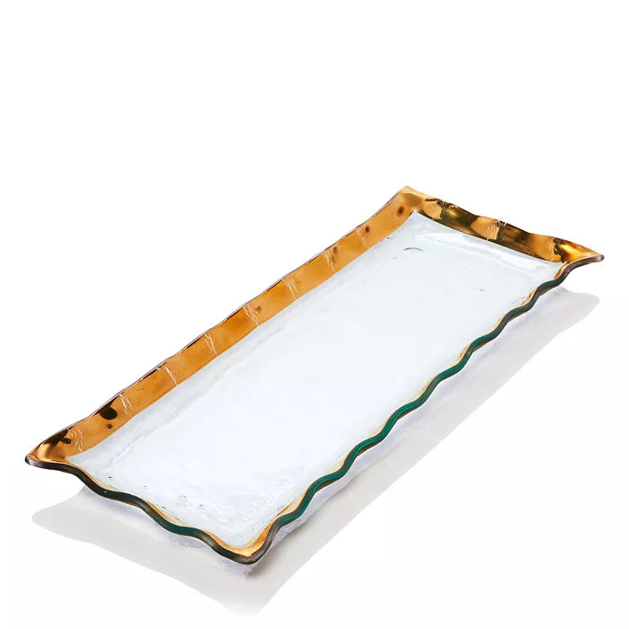 Gold Ruffle Rectangular Tray