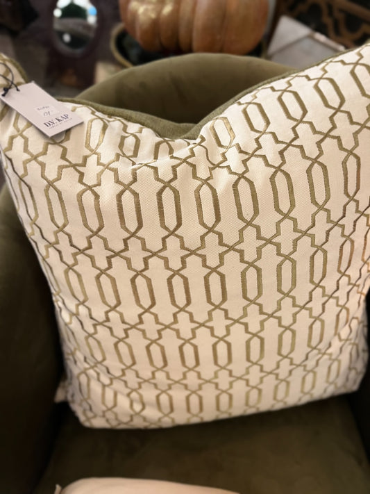 Green Trellis Stitch Pillow