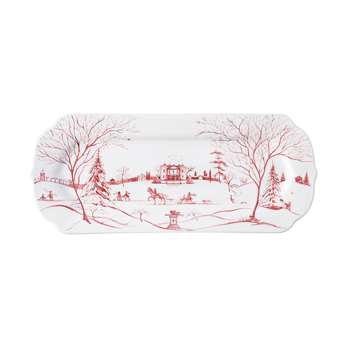 Red Winter Frolic 15" Hostess Tray