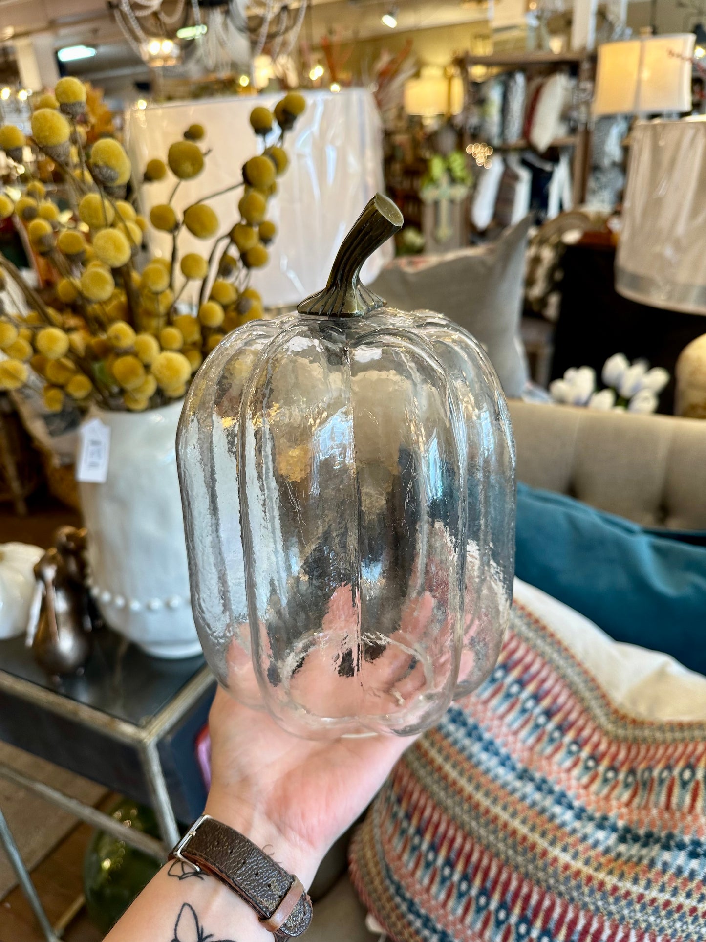Tall Clear Glass pumpkin