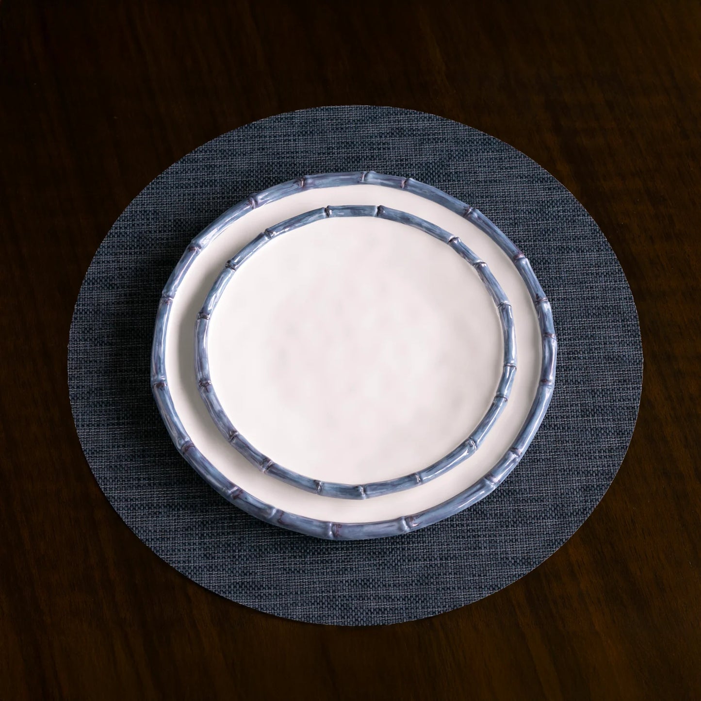 Blue Bamboo Salad Plate