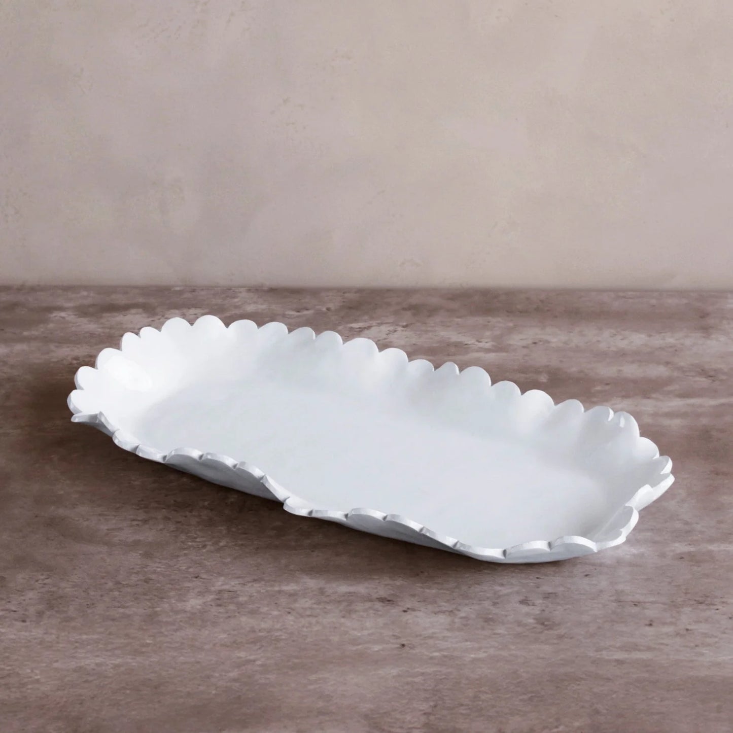 Scalloped Oblong Melamine Platter
