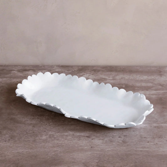 Scalloped Oblong Melamine Platter