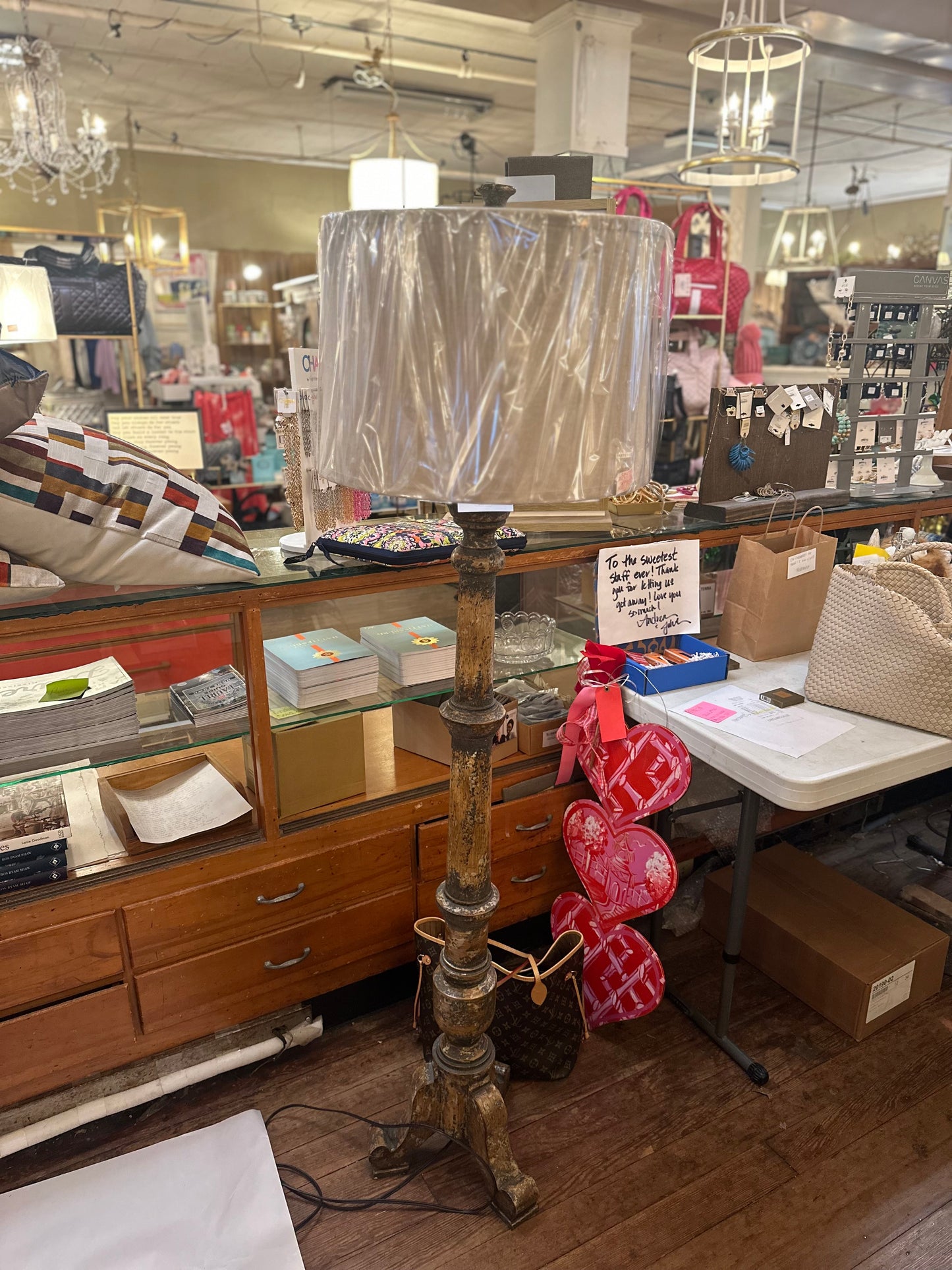 Tall Distressed Floor Lamp