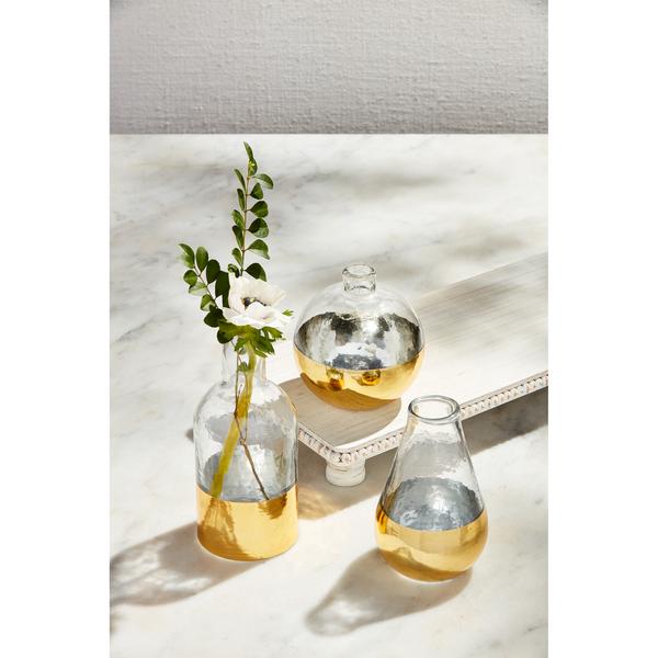 Gold Glass Taper Vase
