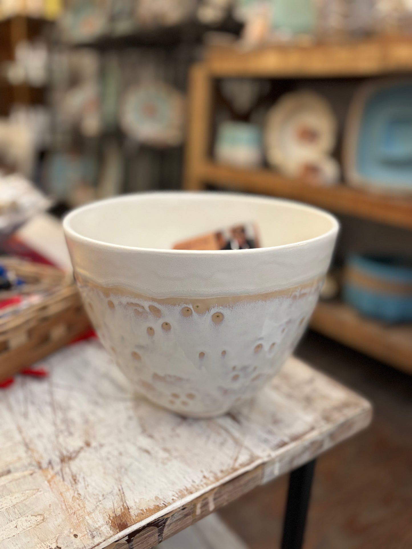 White Glaze Pottery Mixing Bowl