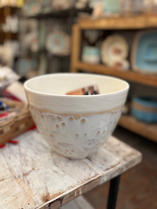 White Glaze Pottery Mixing Bowl