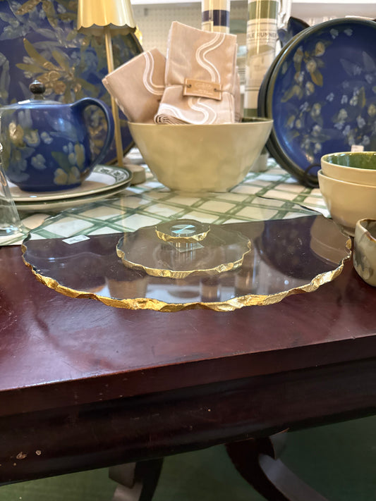 Acrylic Scalloped Cake Stand / Lazy Susan