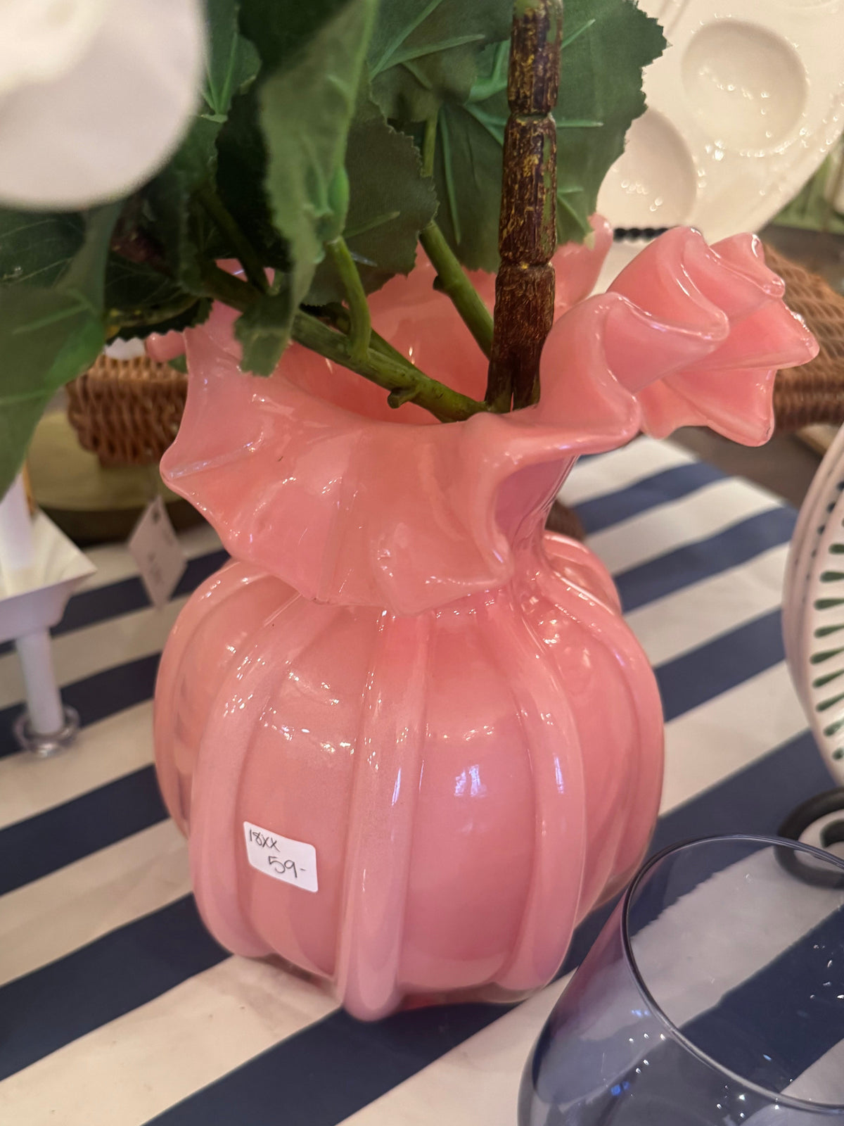 Dusty Rose Ruffle Vase