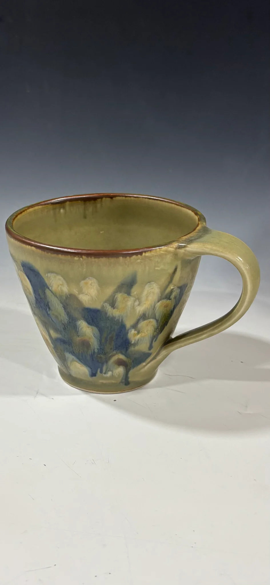 Large Green Pottery Mug
