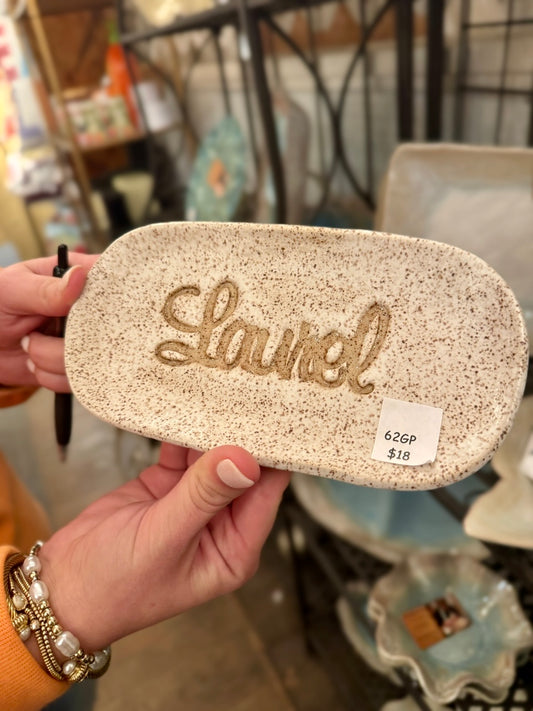 Brown Speckled "Laurel" Tray