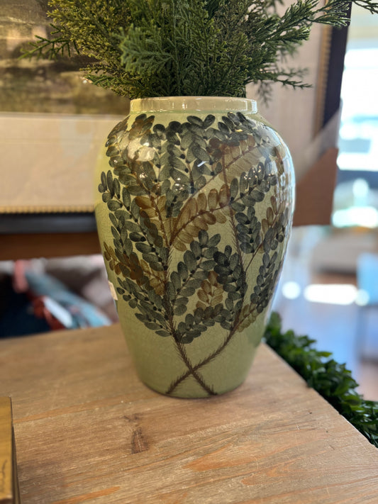 Green Fern Vase