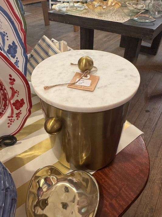 Gold + Marble Ice Bucket