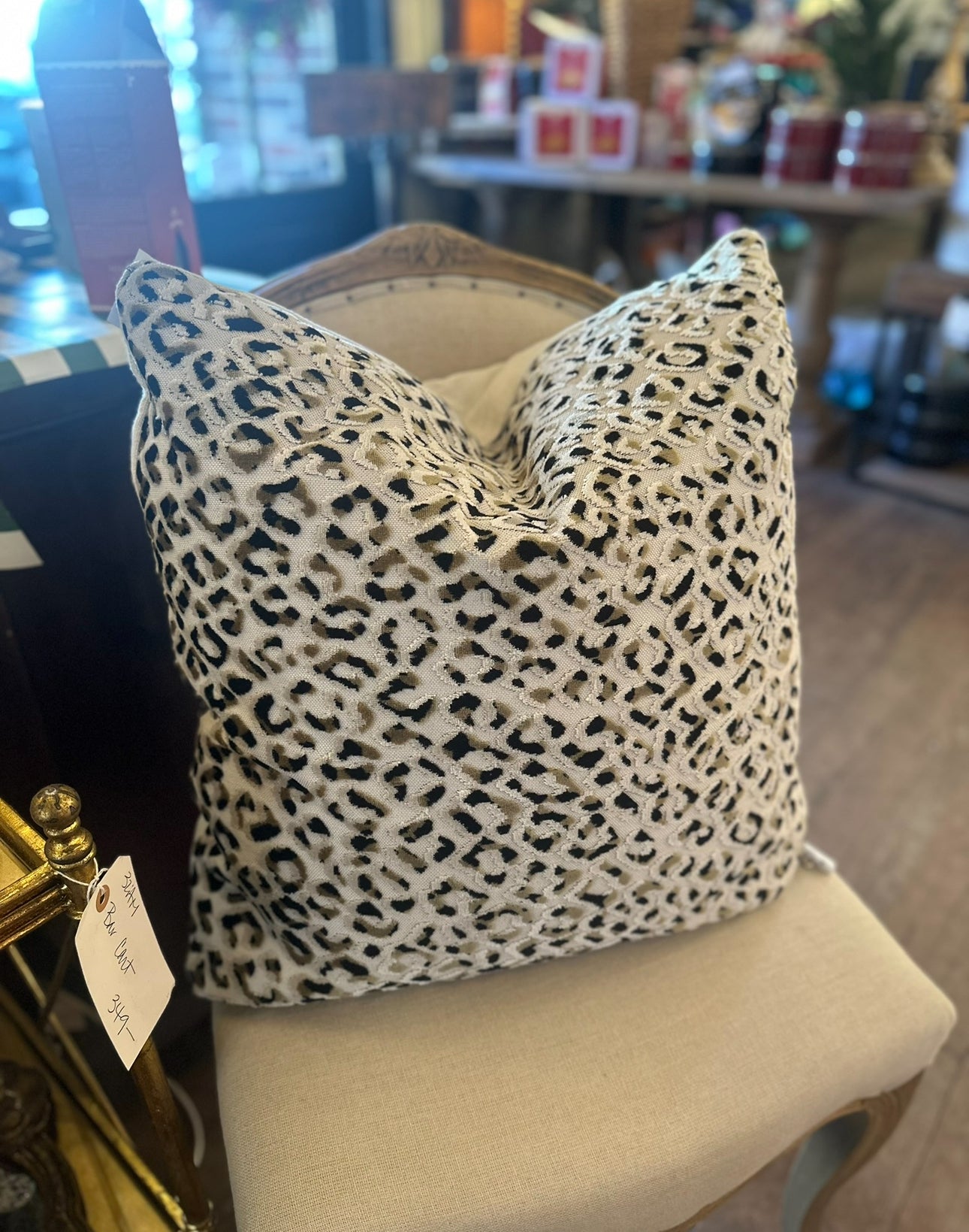 Cream Leopard Pillow