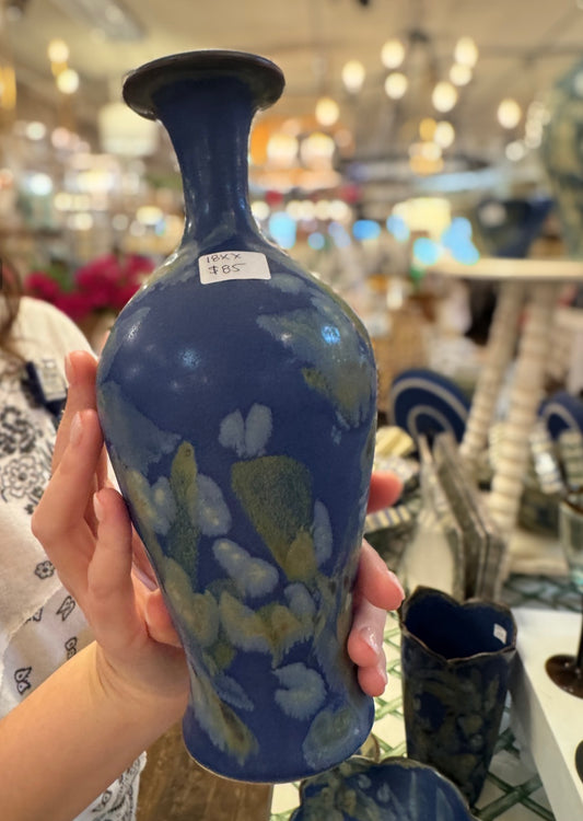 Bottle Neck Blue Vase
