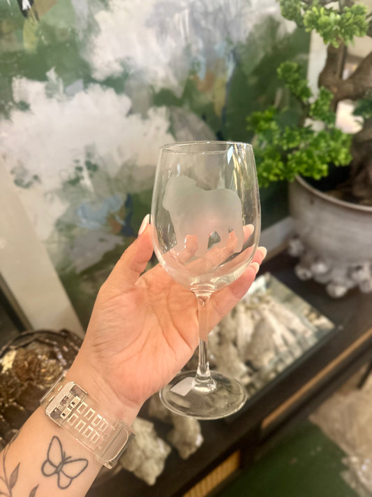 Small Stemmed MS Bulldog Wine Glass