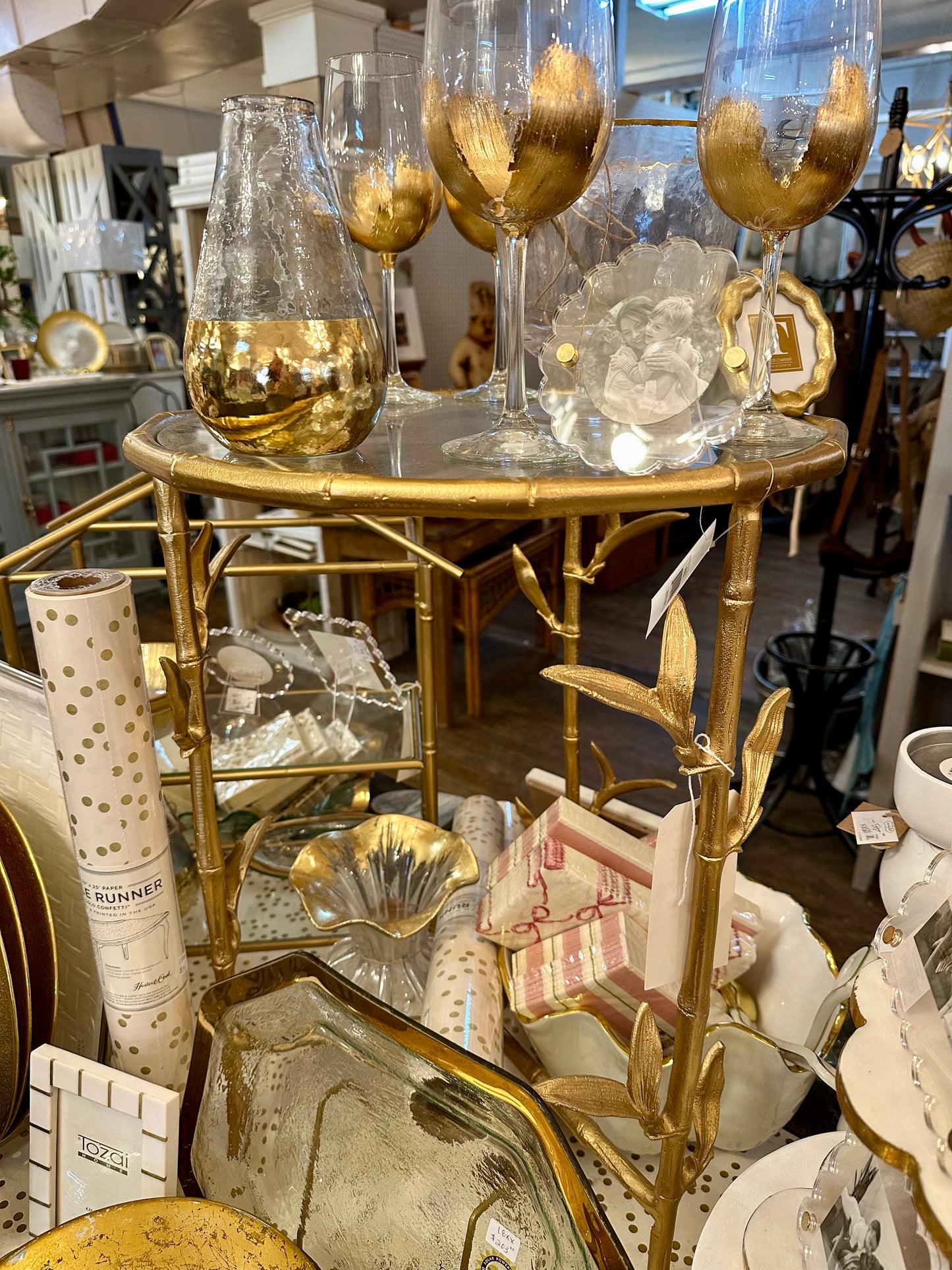Gold Bamboo Table