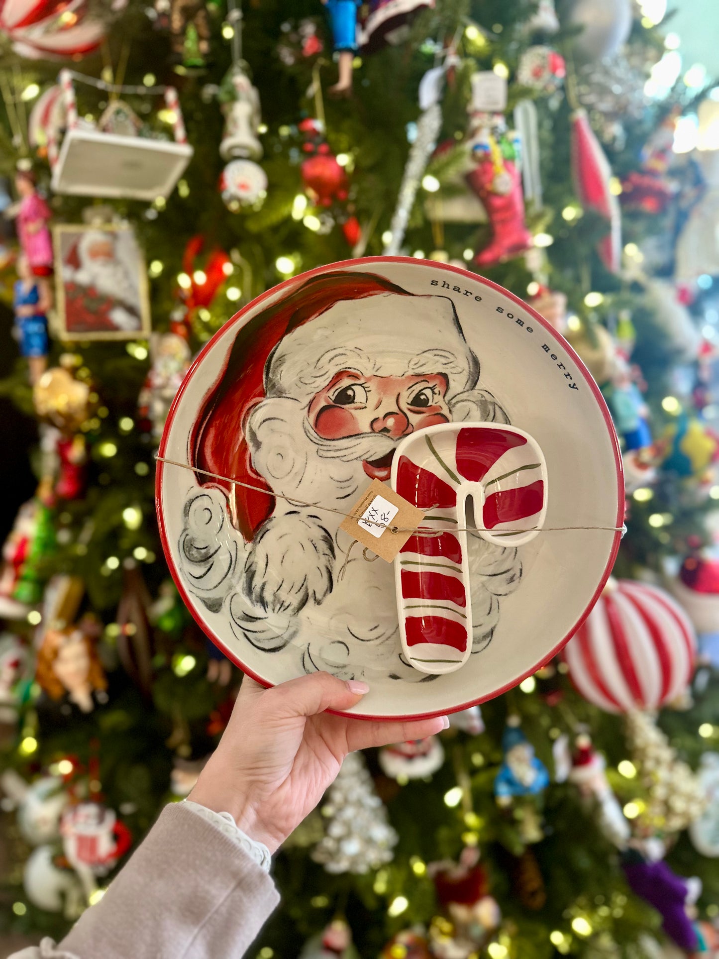 Share Some Merry + Candy Cane Dish