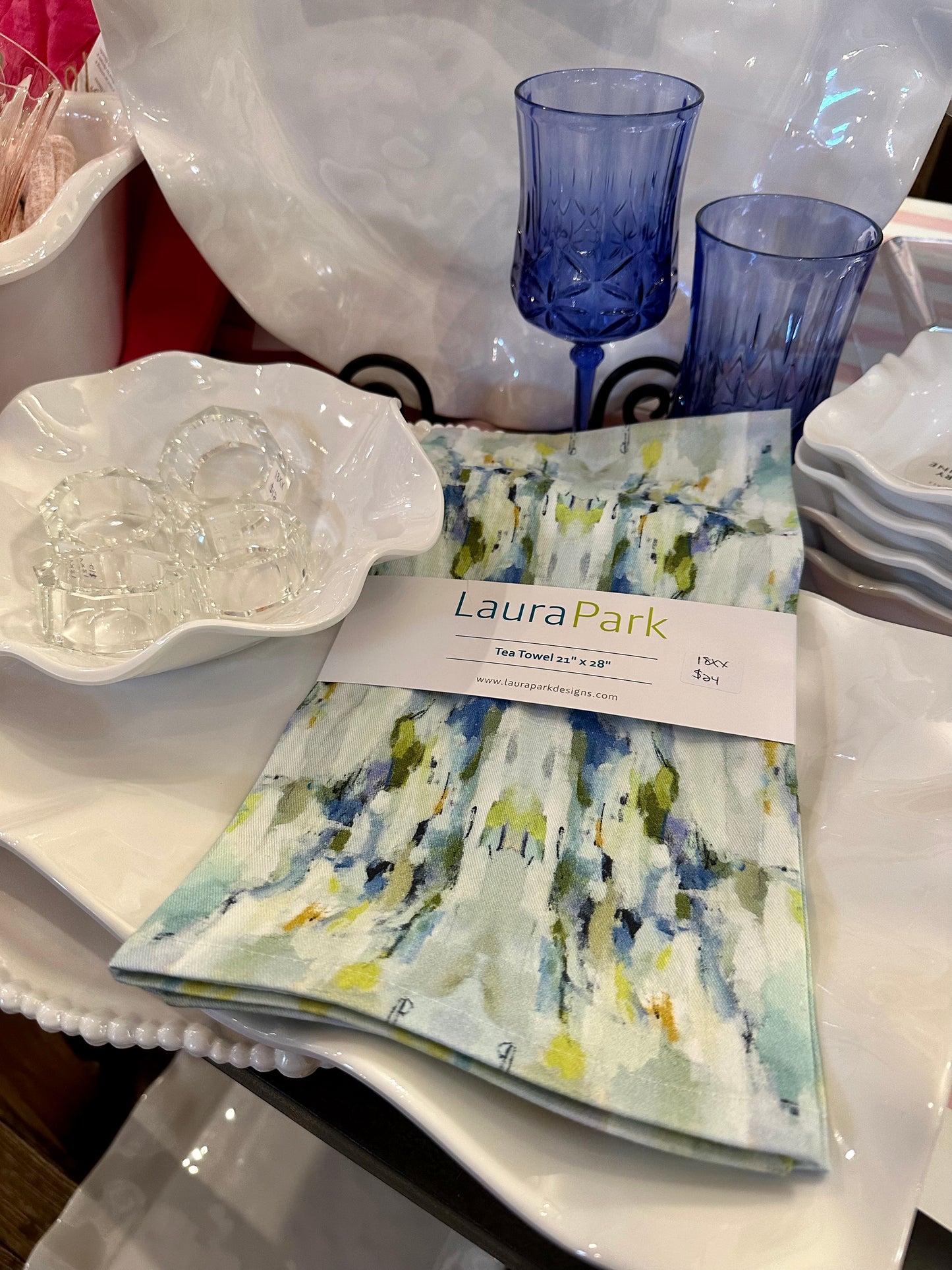 Laura Park Blue/Green Tea Towel