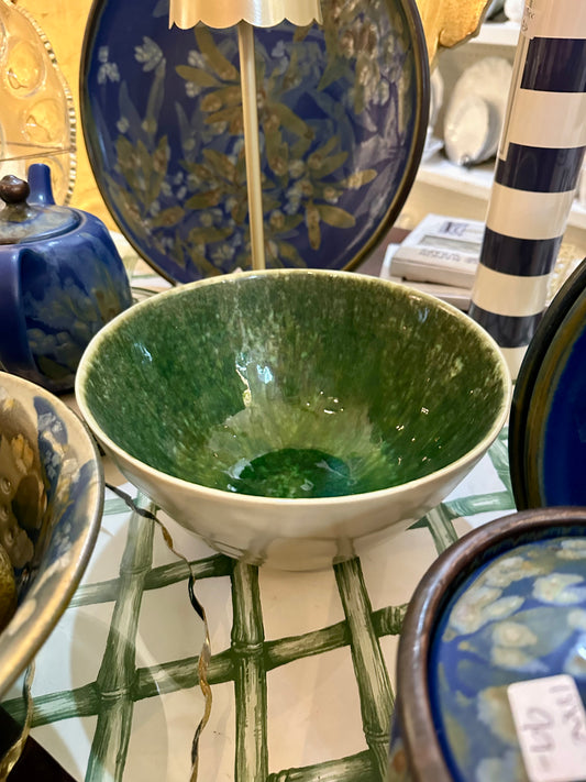 Green Inside/White Outside Bowl