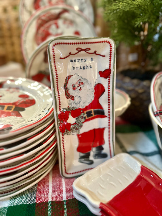 Small Vintage Santa Tray