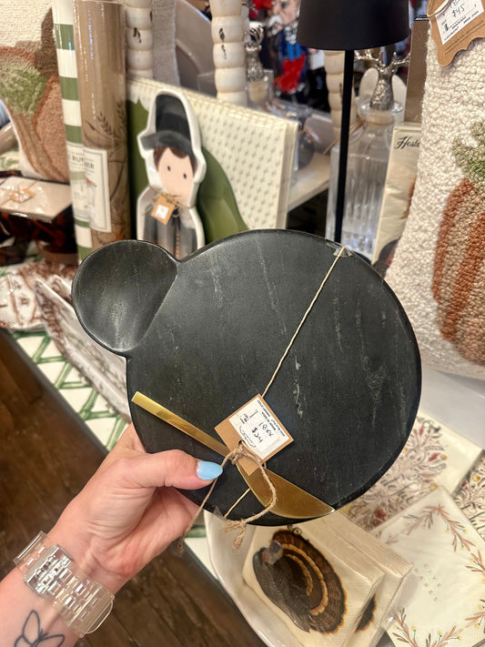 Round Black Marble Cheese Board
