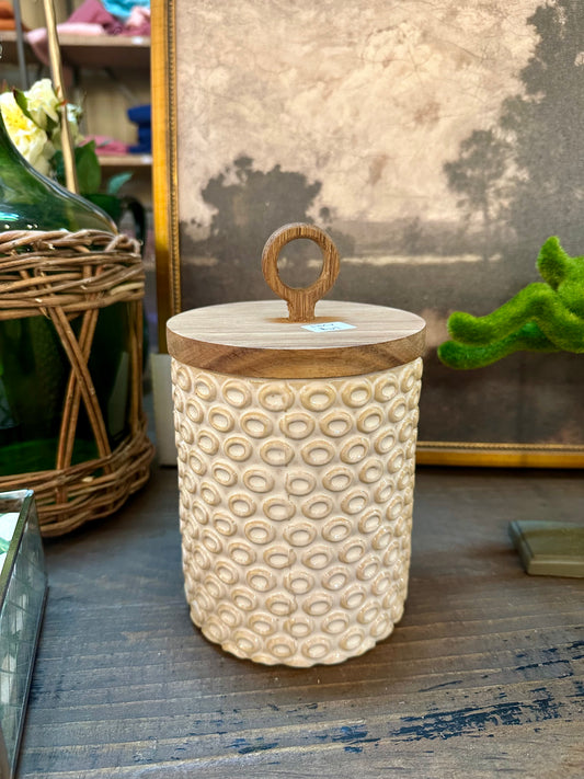 Small Textured Stoneware Canister