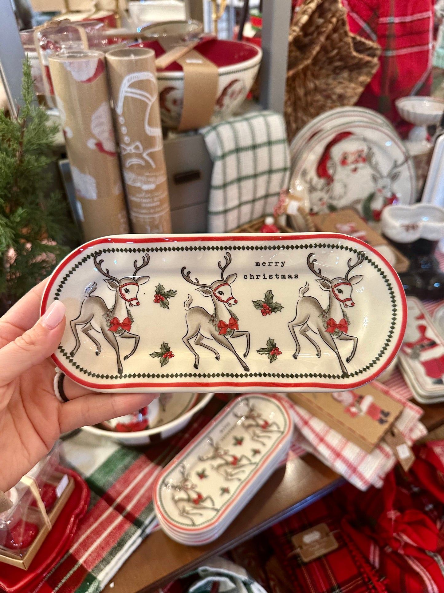 Small Vintage Reindeer Tray