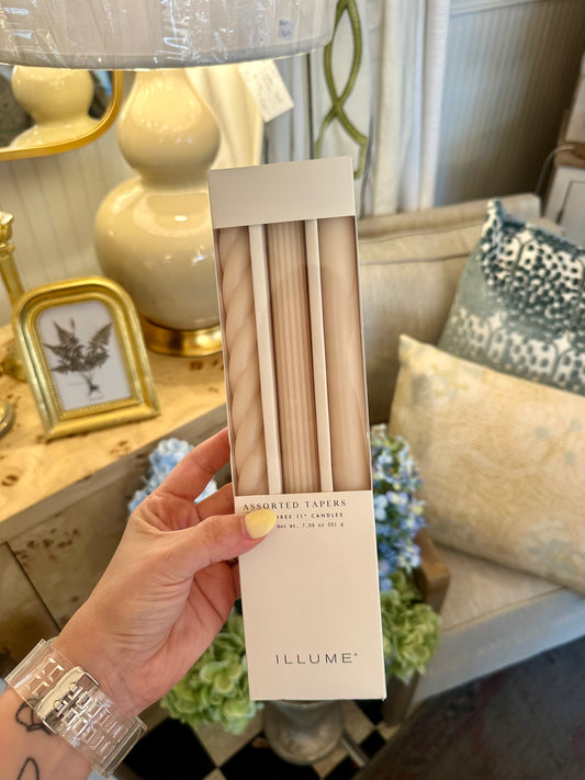 Set of Ivory Taper Candles
