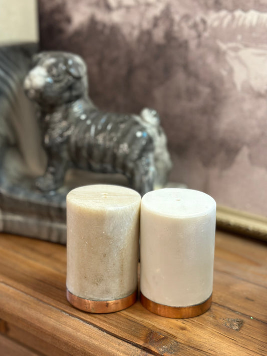 Marble & Copper Salt and Pepper Shakers