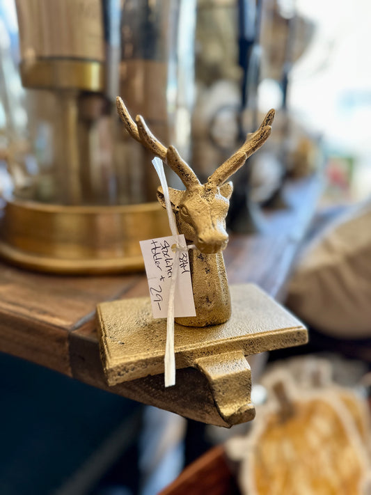 Gold Deer Stocking Holder