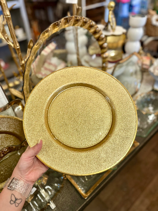 Solid Gold Glass Charger