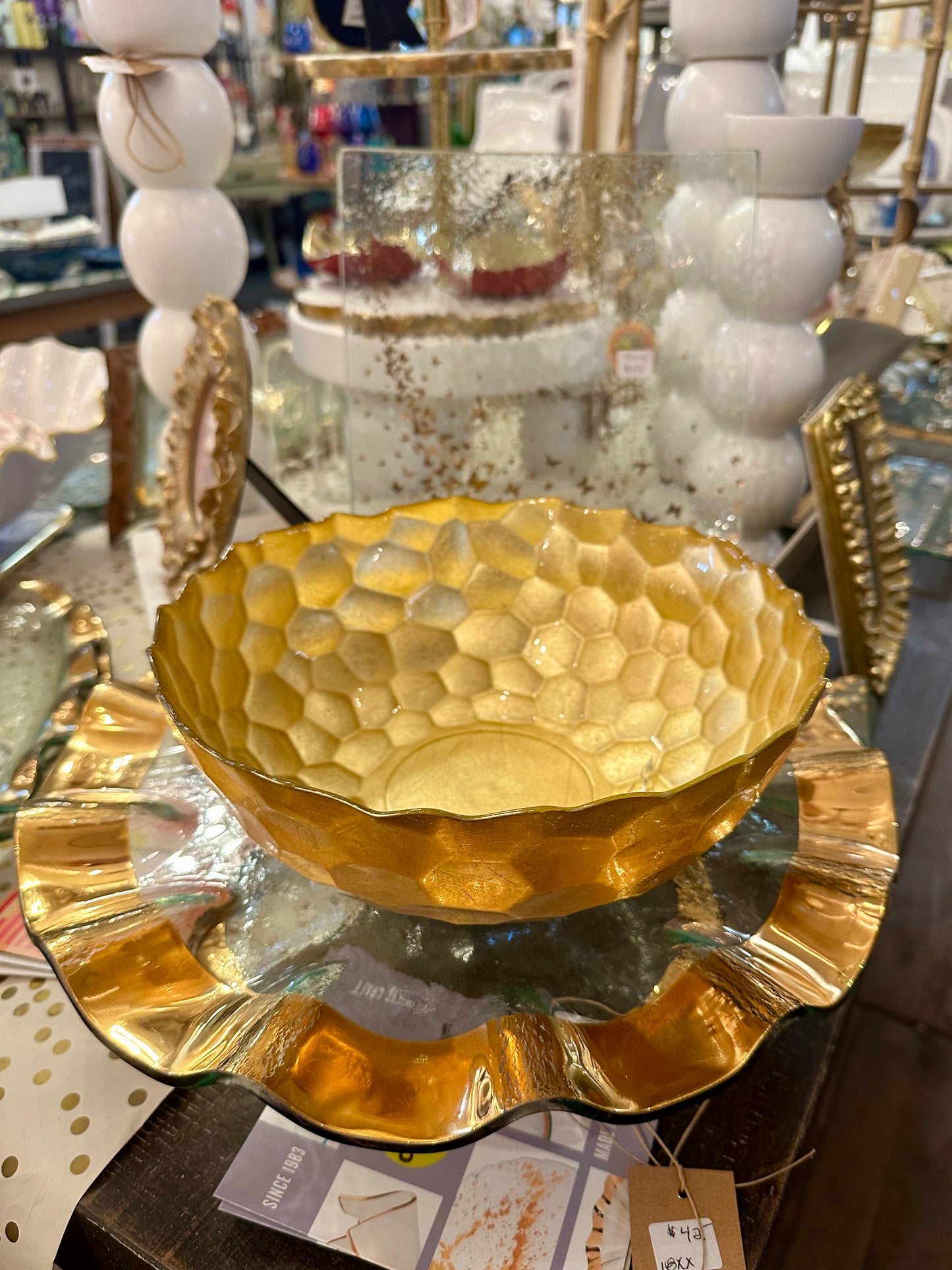 Honeycomb Gold Bowl