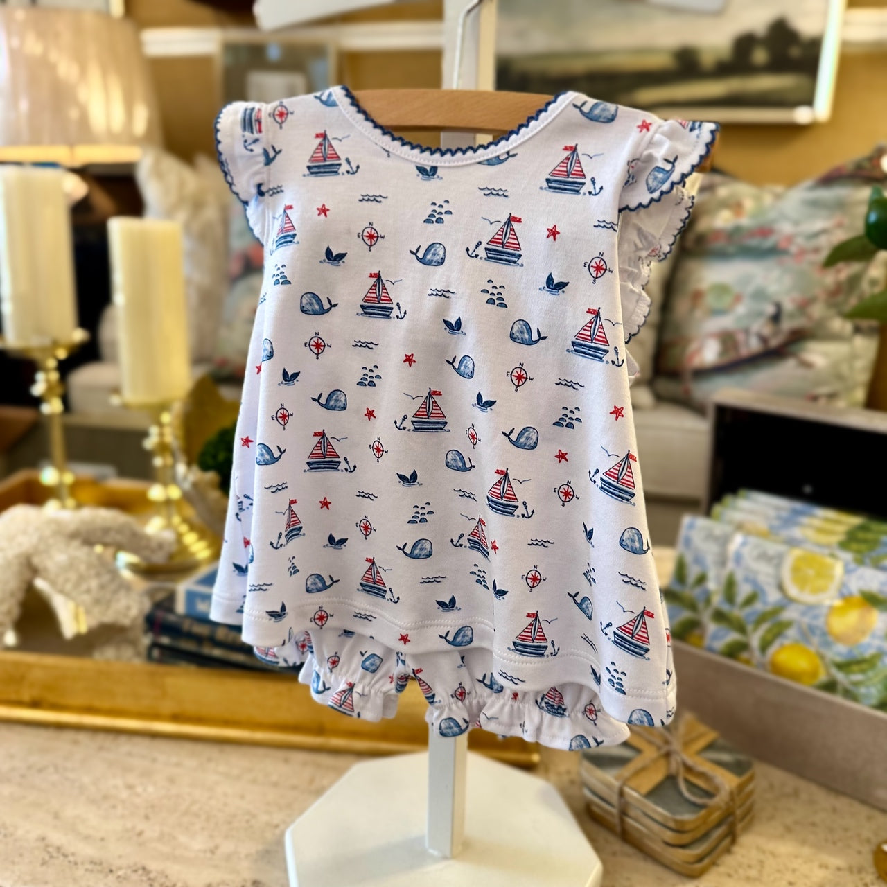 Sail n Whale Sunsuit Set - Size 9m