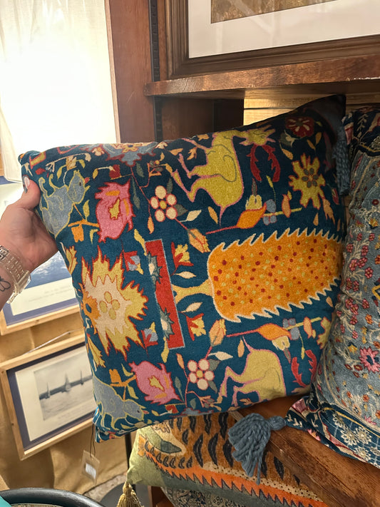 Turquoise Print Pillow